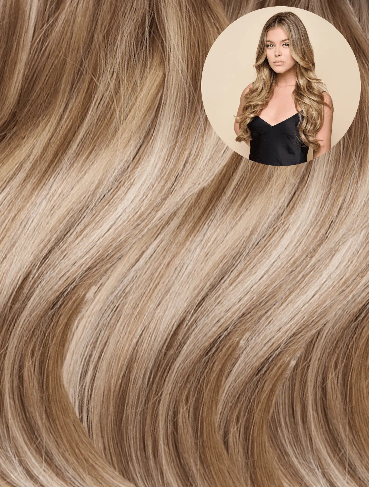 Beige Blonde Highlights (P10/613) 22" 220g - Clip-Ins