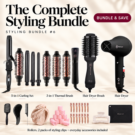 The Complete Styling Bundle #6 — Bundle & Save — four styling tools and accessories including two seven-clip packs