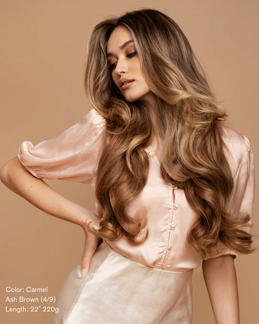 Caramel Ash Blend (4/9) 18" 190g - Classic Clip-Ins