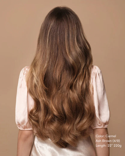 Caramel Ash Blend (4/9) 18" 125g - Clip-Ins