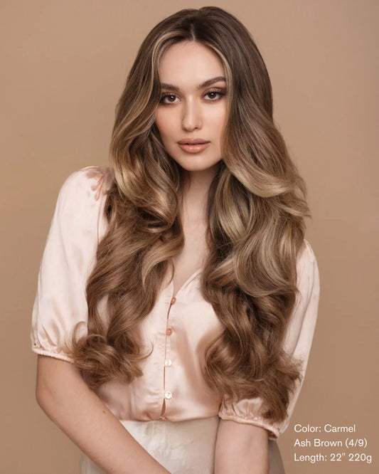 Caramel Ash Blend (4/9) 24" 250g - Classic Clip-Ins