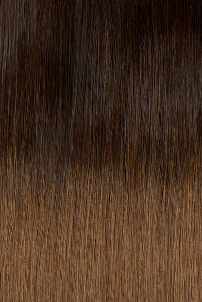 Ombre - Espresso (#1C) to Caramel Brown (#6C) 20" Keratin Tip - BOMBAY HAIR 