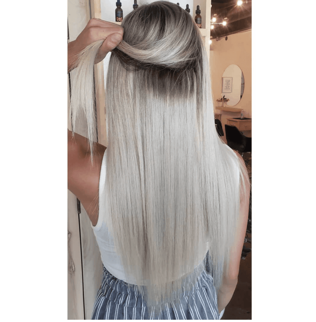 Rooted Espresso (#1C) to White Blonde (#60B) 100g Weft - BOMBAY HAIR 