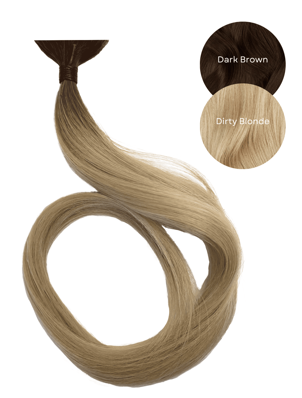 Rooted Dark Brown (#2) to Dirty Blonde (#19C) 100g Weft